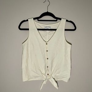 Madewell Texture & Thread Cream, Front-Tie Tank